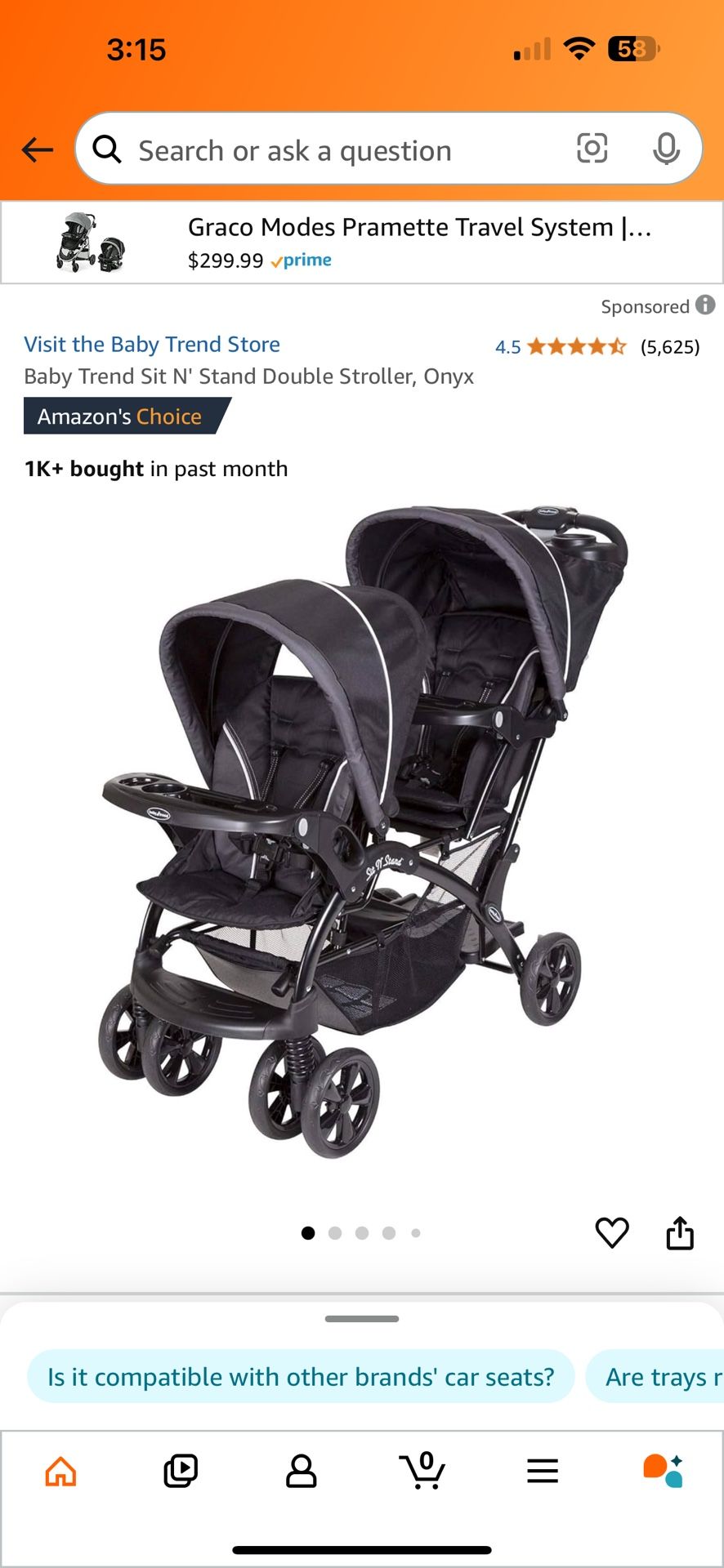 Baby Trend Sit And Stand Double Stroller
