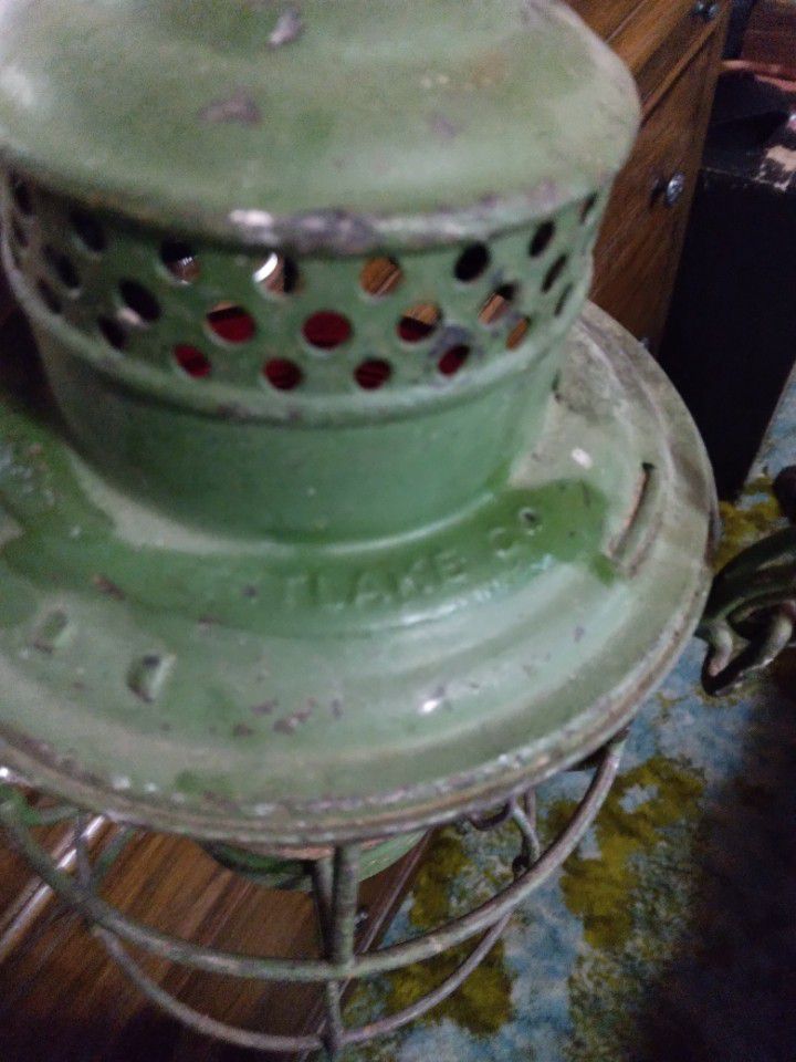 Light Lamp Vintage Rare Green Antique