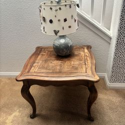 Two Oak Wood Side Tables
