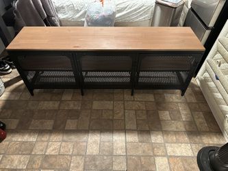 Brown & black tv stand