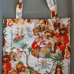 ❤️ NEW, HANDMADE, PIRATES of THE CARIBBEAN, TOTE BAG FOR ANY PIRATE COSTUME, FULLY LINED/REVERSIBLE LARGE SIZED  BAG! 🗡️ Size: 13" x 13" 
