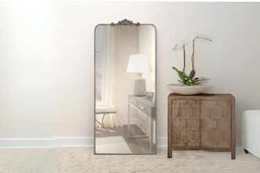 Ravena Floor Mirror Cast Iron Scrollwork
Solid Metal Frame
Intended for Leaning Only