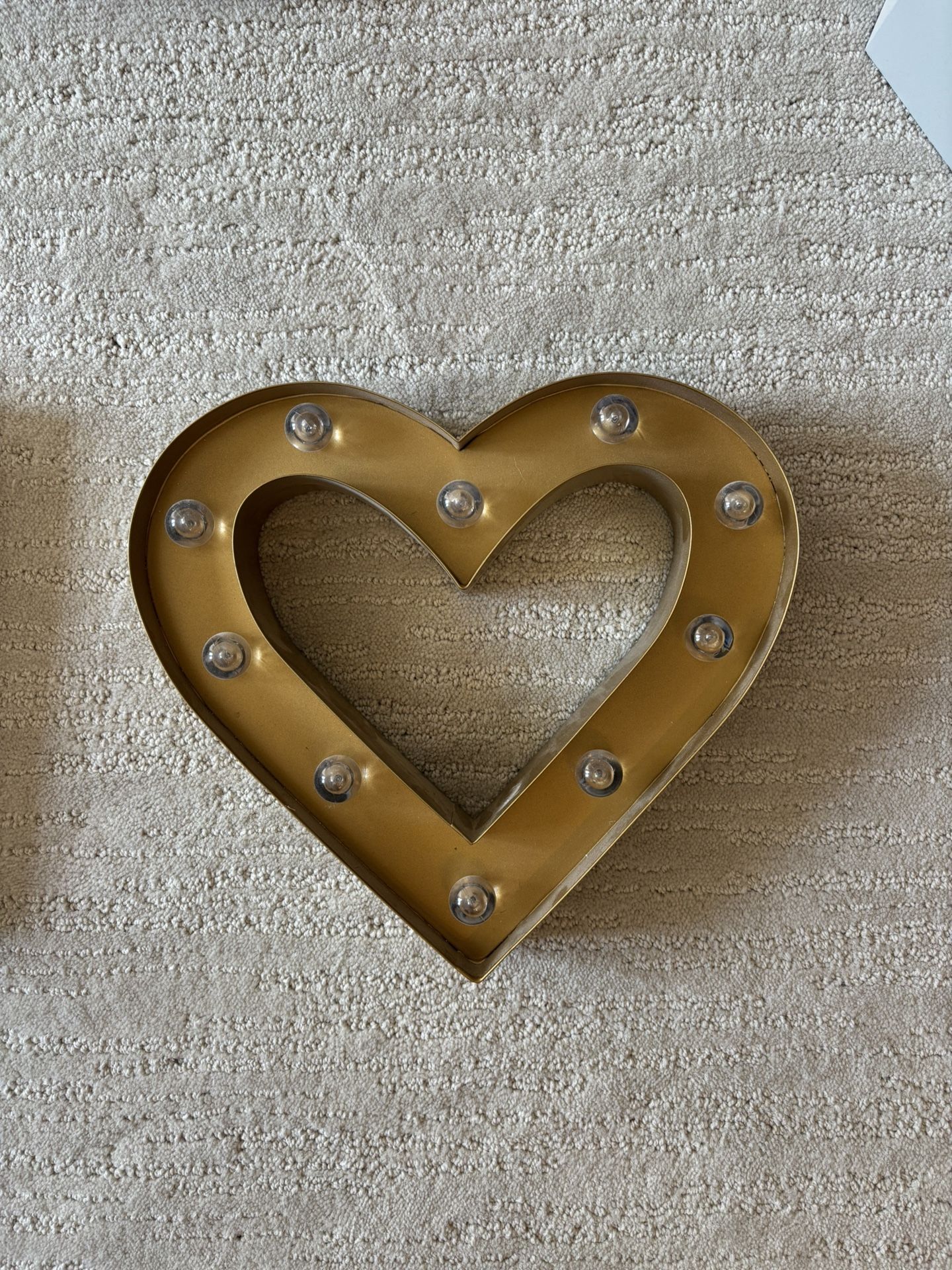golden LED heart sign