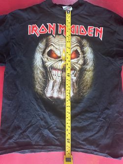 Vintage Iron Maiden Band T Shirt Mens L Up The Irons Eddie middle finger 90s X L