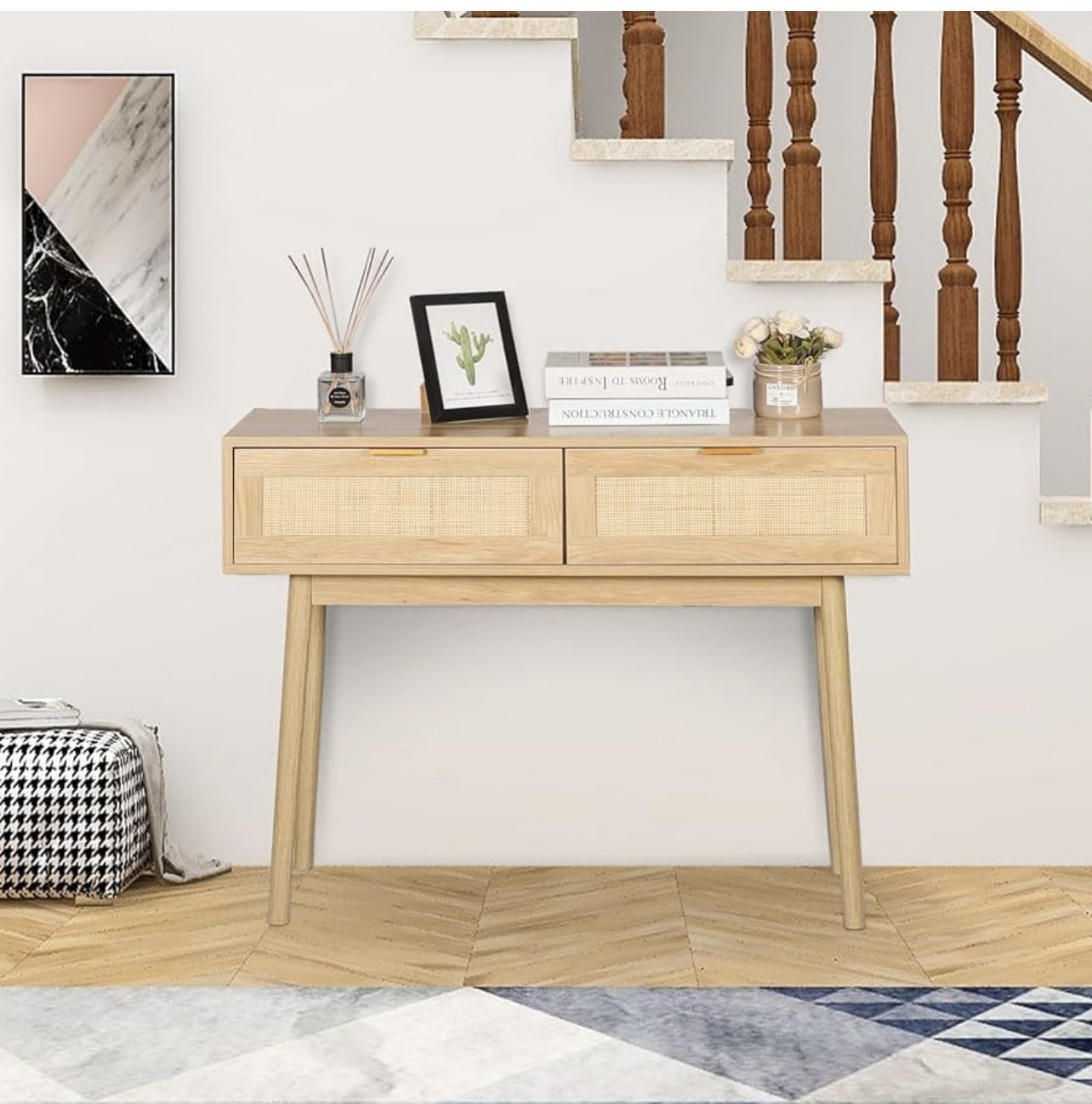 Mid-Century Modern Console Table with Drawers – Excellent Condition!