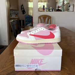 Jordan 1 Retro Low OG SP Travis Scott Sail Tropical Pink Size 9.5
