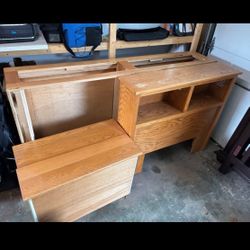 Twin size solid oak bed