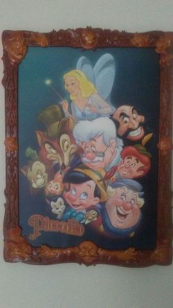 PINOCCHIO WOOD CARVED PICTURE FRAME