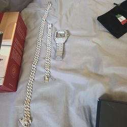 Necklaces, bracelet and watch