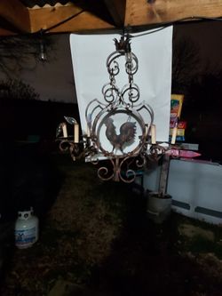 Antique french Rooster chandelier
