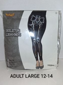 NEW Halloween costume ADULT LADIES SIZE LARGE 12-14 skeleton leggings $15 FIRM