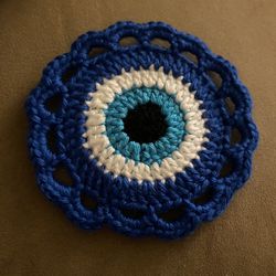 Crocheted Evil Eye Coasters