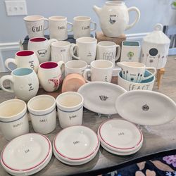 Rae Dunn Collection - Mugs Cups Teapot Chirp Home Magenta