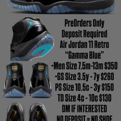 Jordan 11 Gamma Size 11.5M