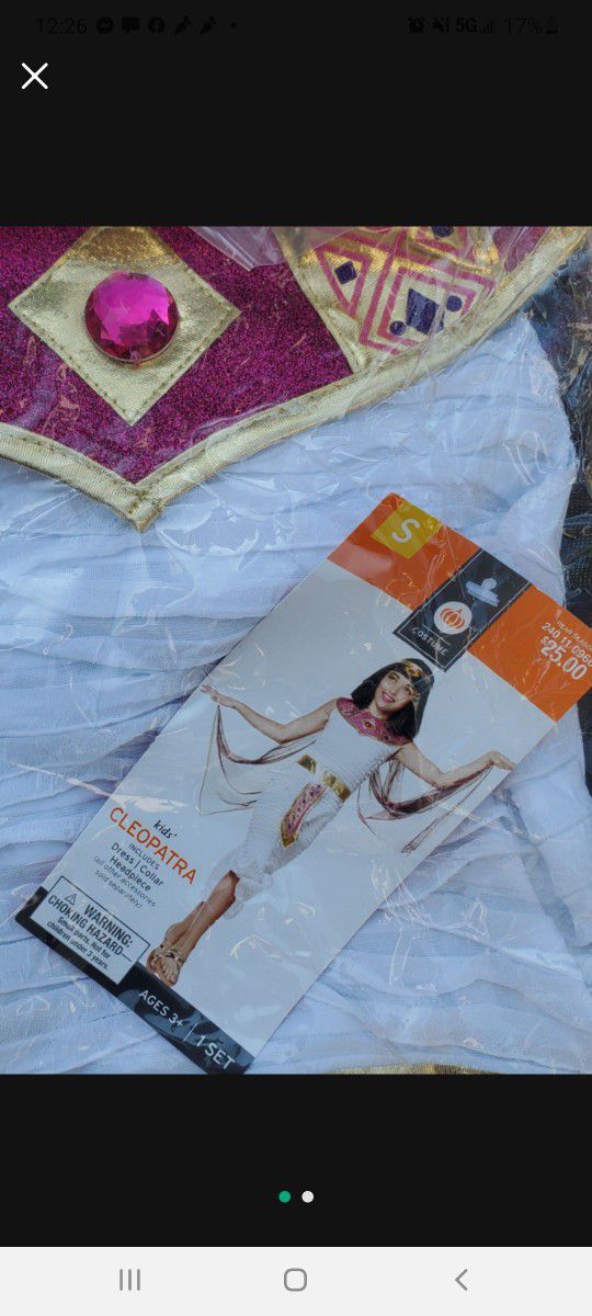 Girls New Cleopatra Halloween Costume Size Small