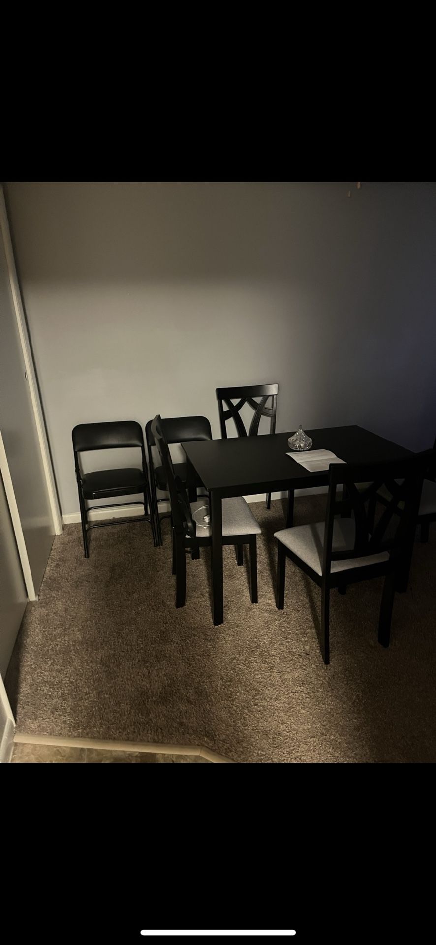 Black Wood Table And 4 Chairs