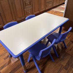 Flash Furniture Kid’s Adjustable Height Table & 4 Chairs