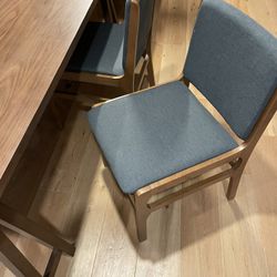 Solid Wood Dining Table & 6 Dining Chairs