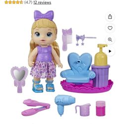 Baby Alive: Sudsy Styling 14-Inch Doll Blonde Hair, Blue Eyes Kids Toy for Boys and Girls
