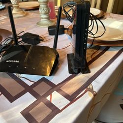 Modem and Router. 