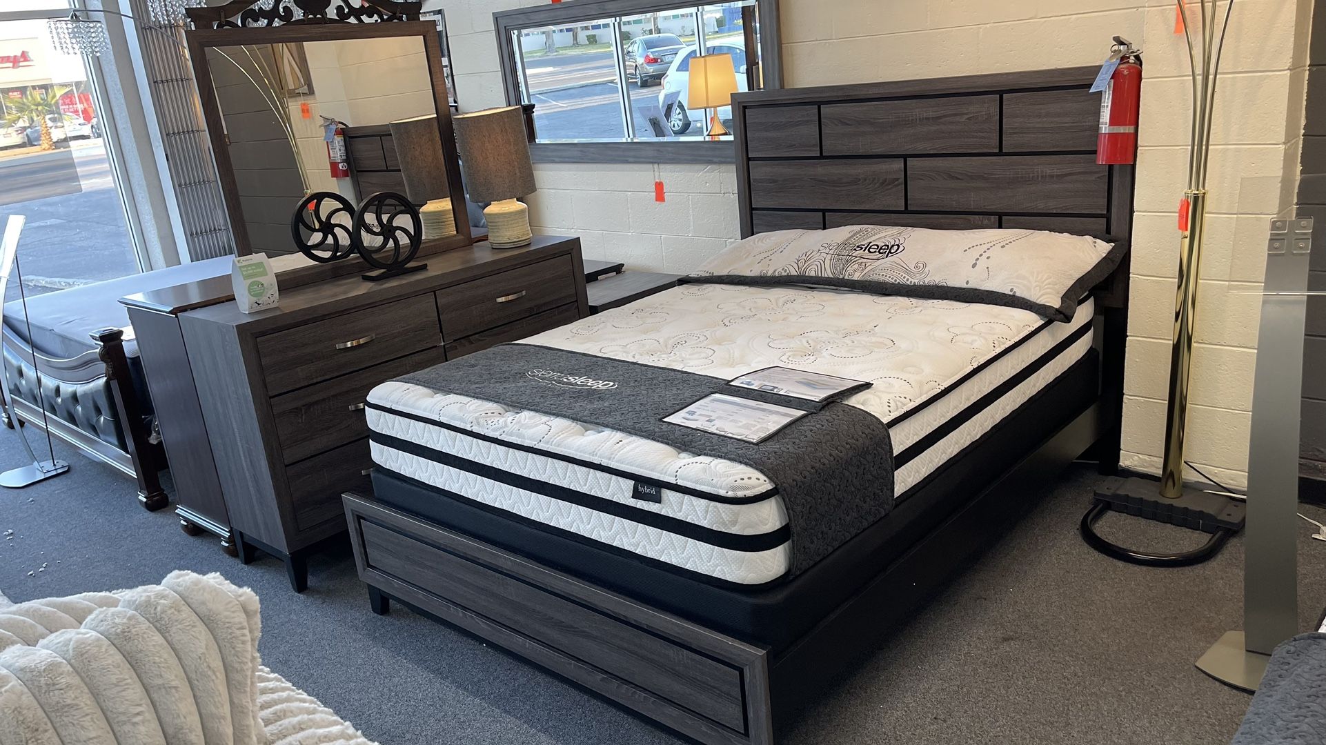 Gray Queen Bedroom Set - Available In White