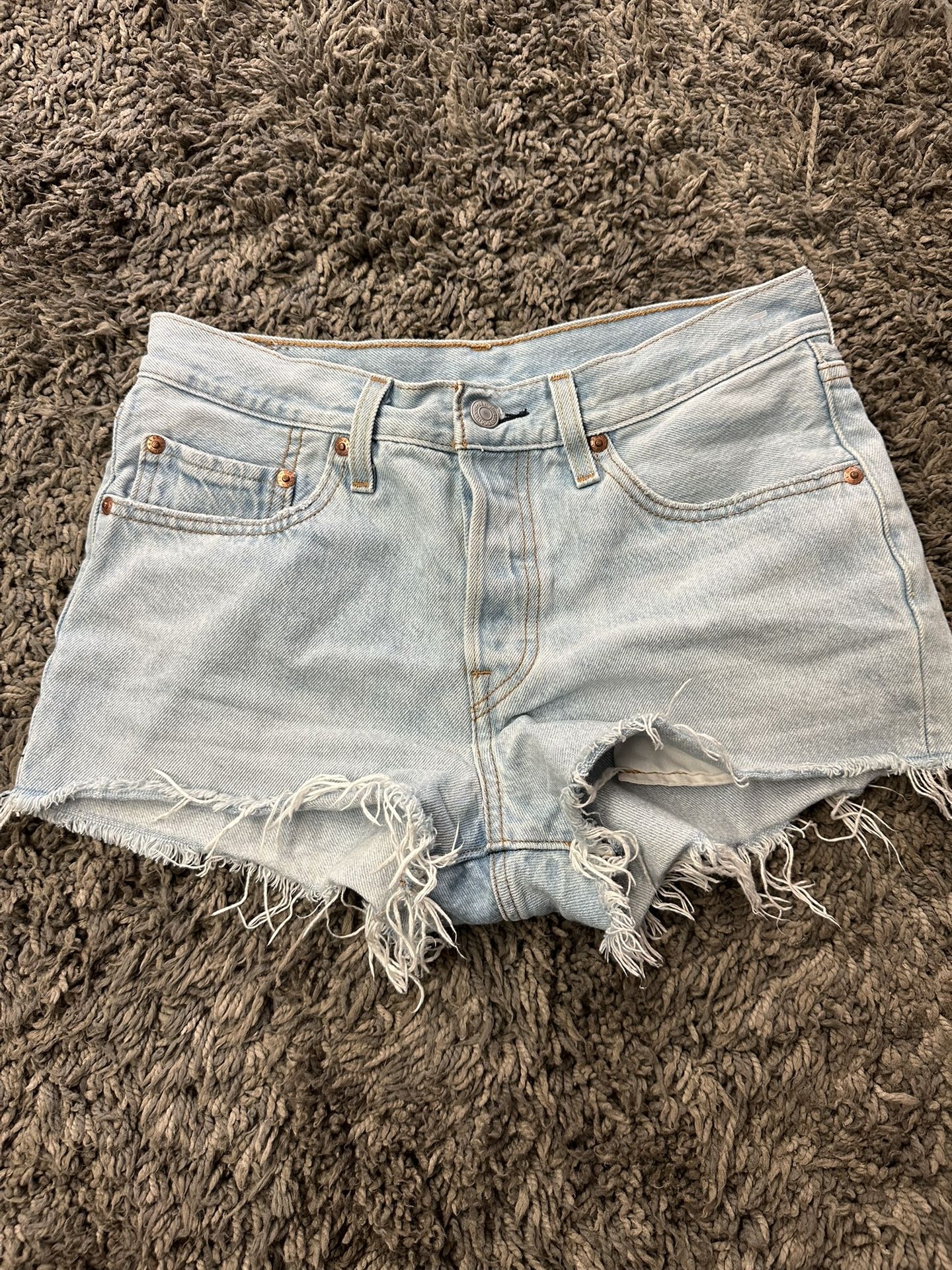 Levi's 501 Cut Off Shorts Women's Size W26Button Fly Light Denim