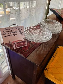 American Fostoria Serving Platter and Bowl
