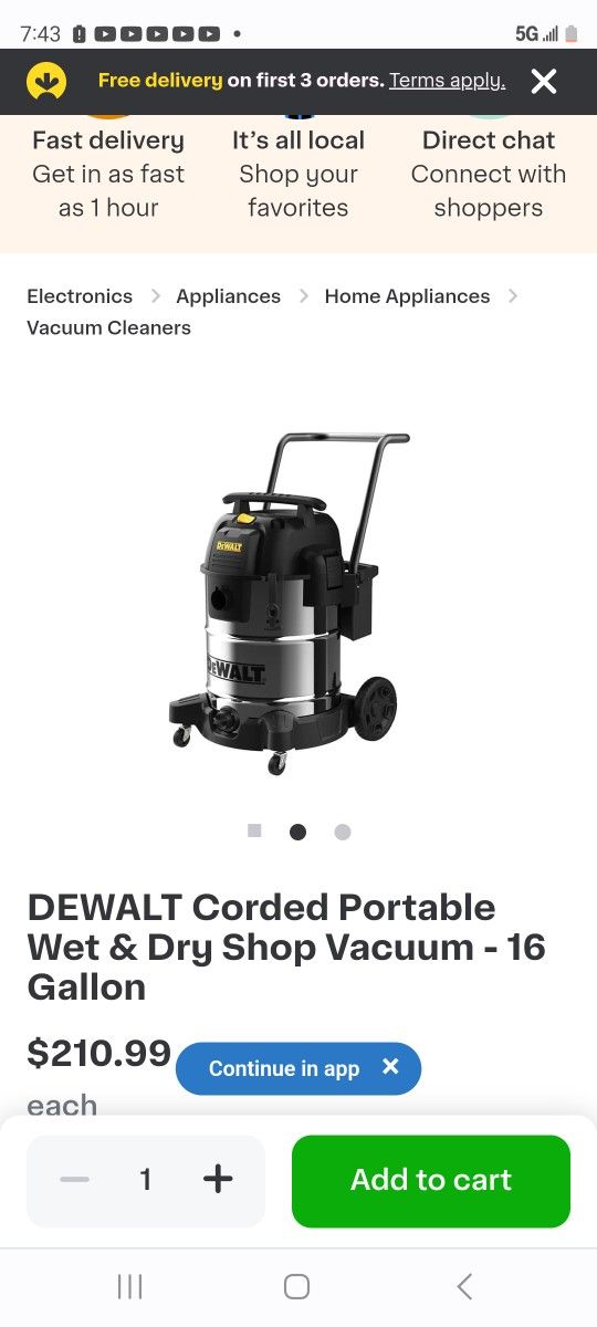 Dewalt Wet & Dry Vaccuum