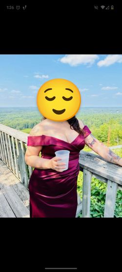 Beautiful Satin Maroon Dress 