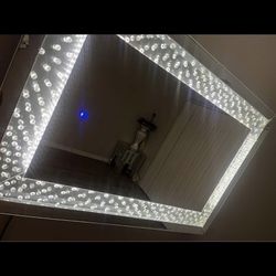Led Mirror & 2 Matching Tables 