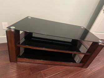 Tv Glass Stand w/ pole attachment