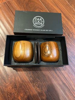 Oak & Hide Charred Whiskey Glass Set of 2