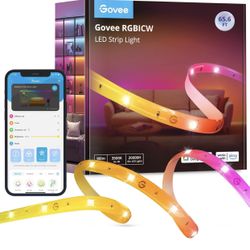 Govee RGBIC LED Strip Lights for Room with Warm White 65.6ft, Smart LED Strip Lighting Alexa Compatible, Color Changing LED Lights Music Sync, Valenti