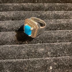 Sterling Silver And Turquoise Ring