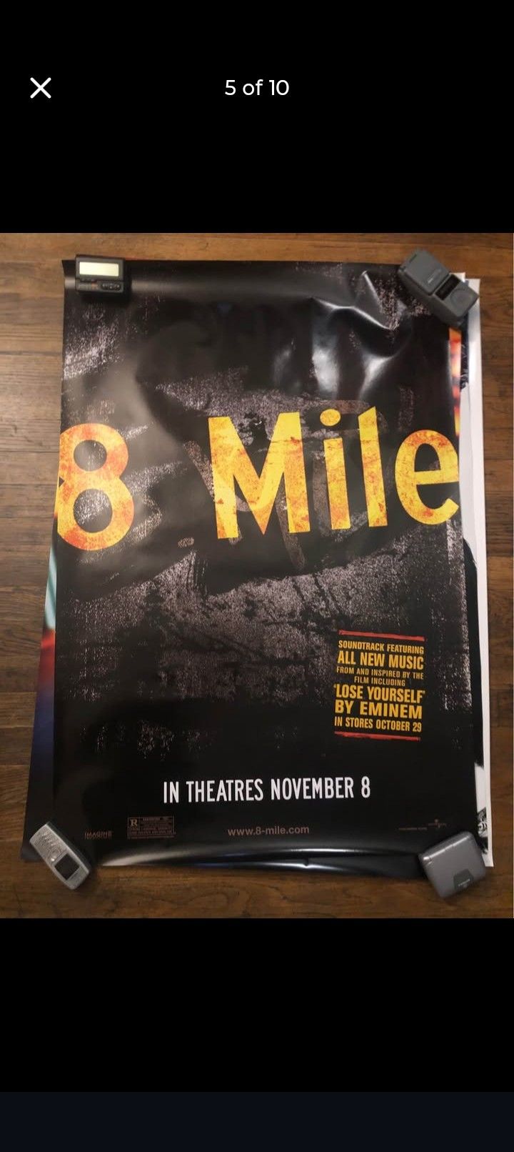 Original 8 Mile Soundtrack Movie Poster Unpinned Deadstock Original Vintage 