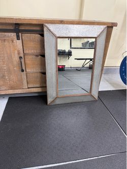 27” x 36” Farmhouse Galvanized Metal Wall Mirror
