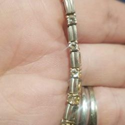 Sterling & Gold Diamond Bracelet