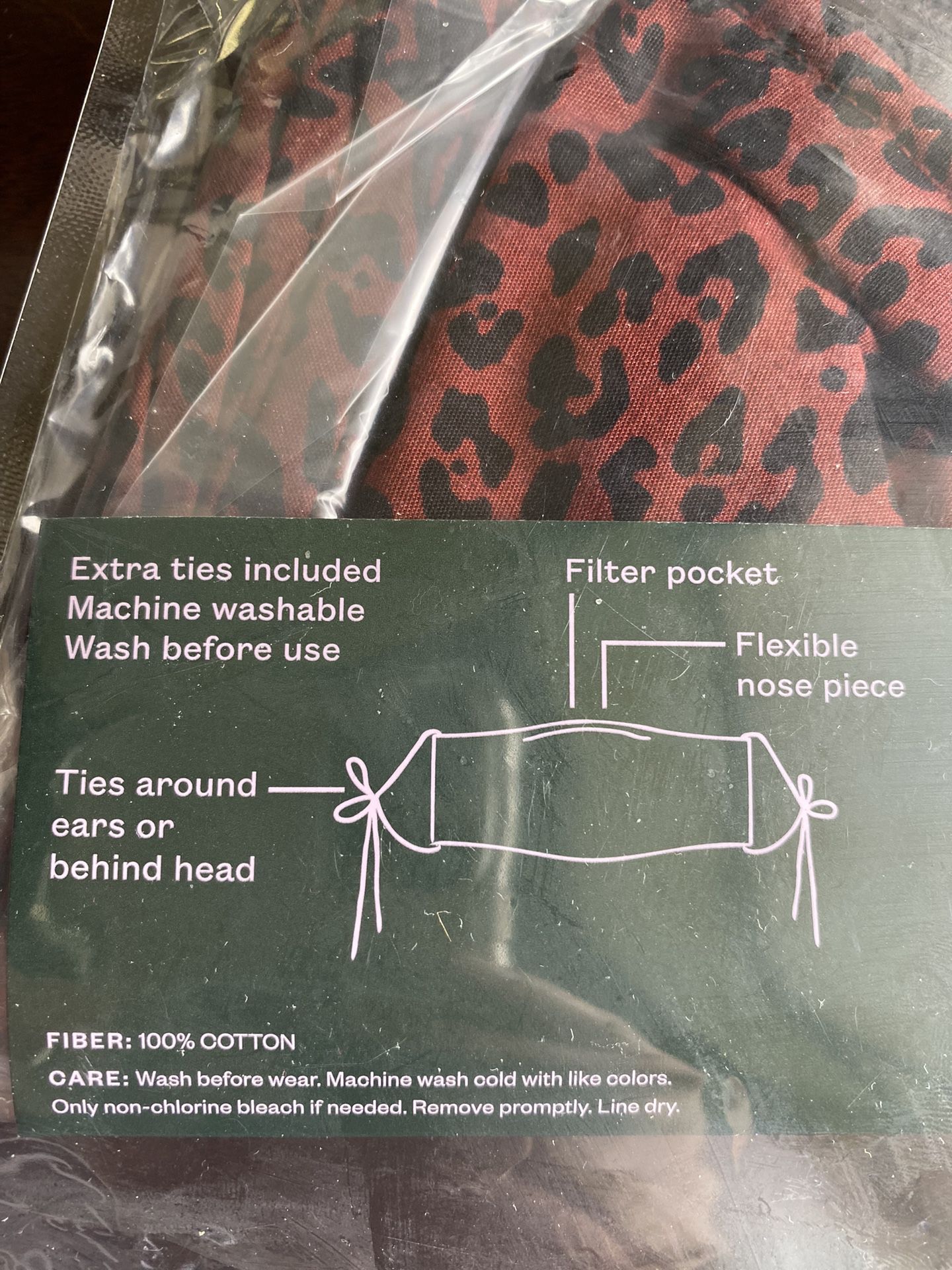 Adult Reusable Face Mask - Leopard Print