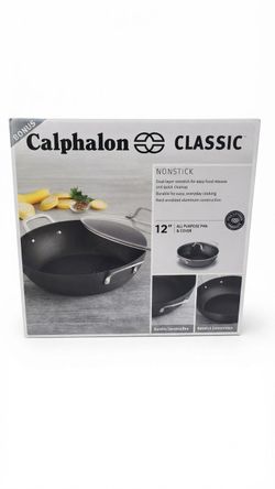 Calphalon Classic 12" Nonstick All-Purpose Pan with Glass Lid – Hard-Anodized Aluminum