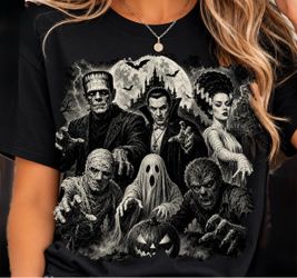 Classic Monsters Halloween Graphic T-Shirt