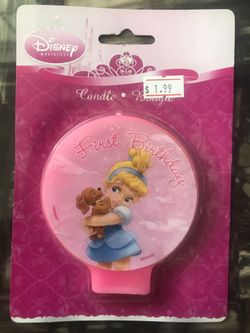 Disney Princess Cinderella 1st Birthday Candle