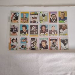 Lot Of 18 Vintage Old Raiders Football Cards From 1960's - 1970's 