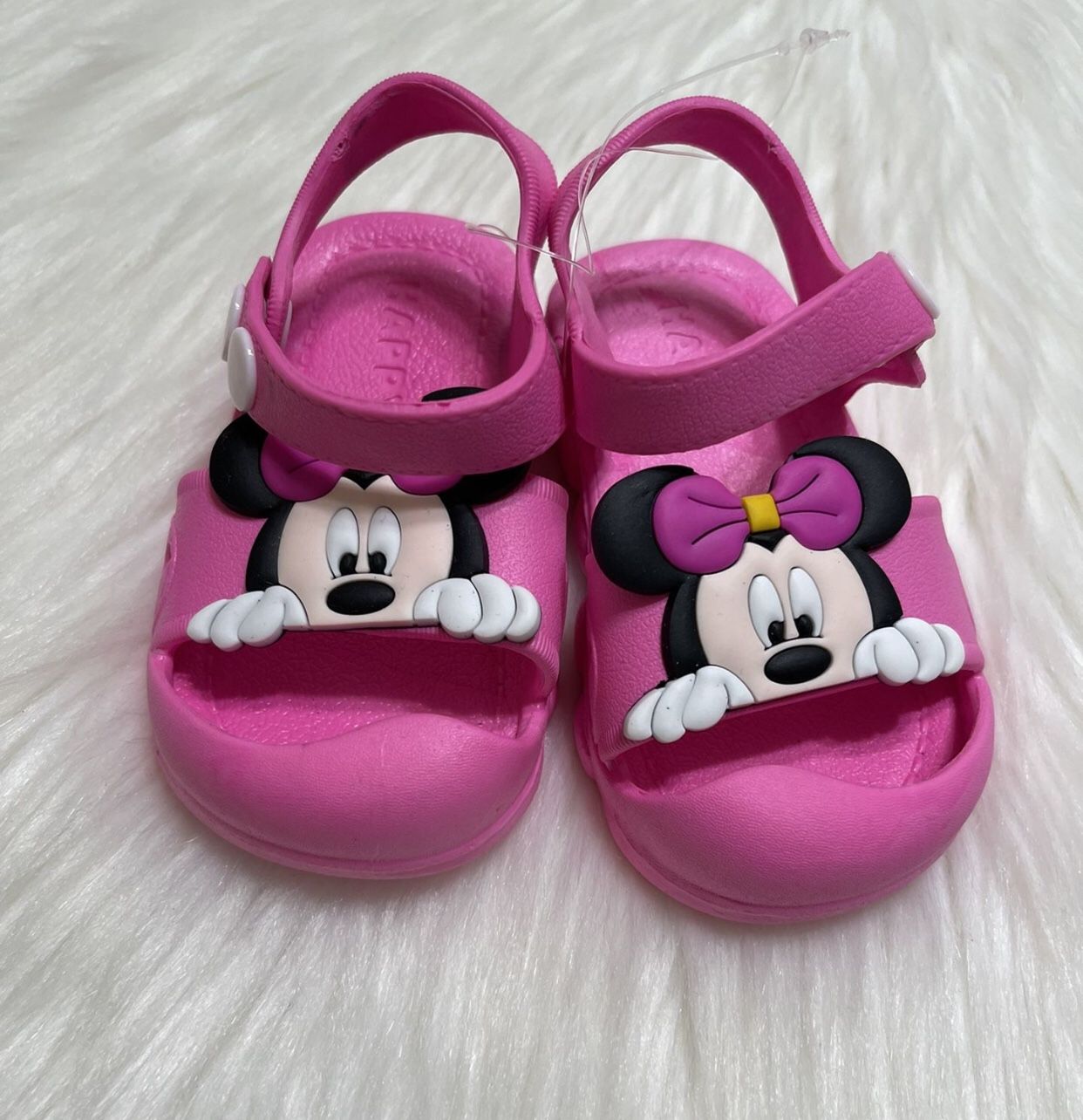 Minnie Mouse Slip-On Rubber Sandals with Adjustable Heel Strap (Toddler Girls ) Size 5