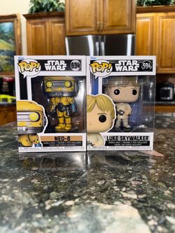 Funko Pop Star Wars NED-B #634 and Luke Skywalker #594