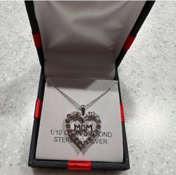 1/10 cttw diamond sterling silver necklace