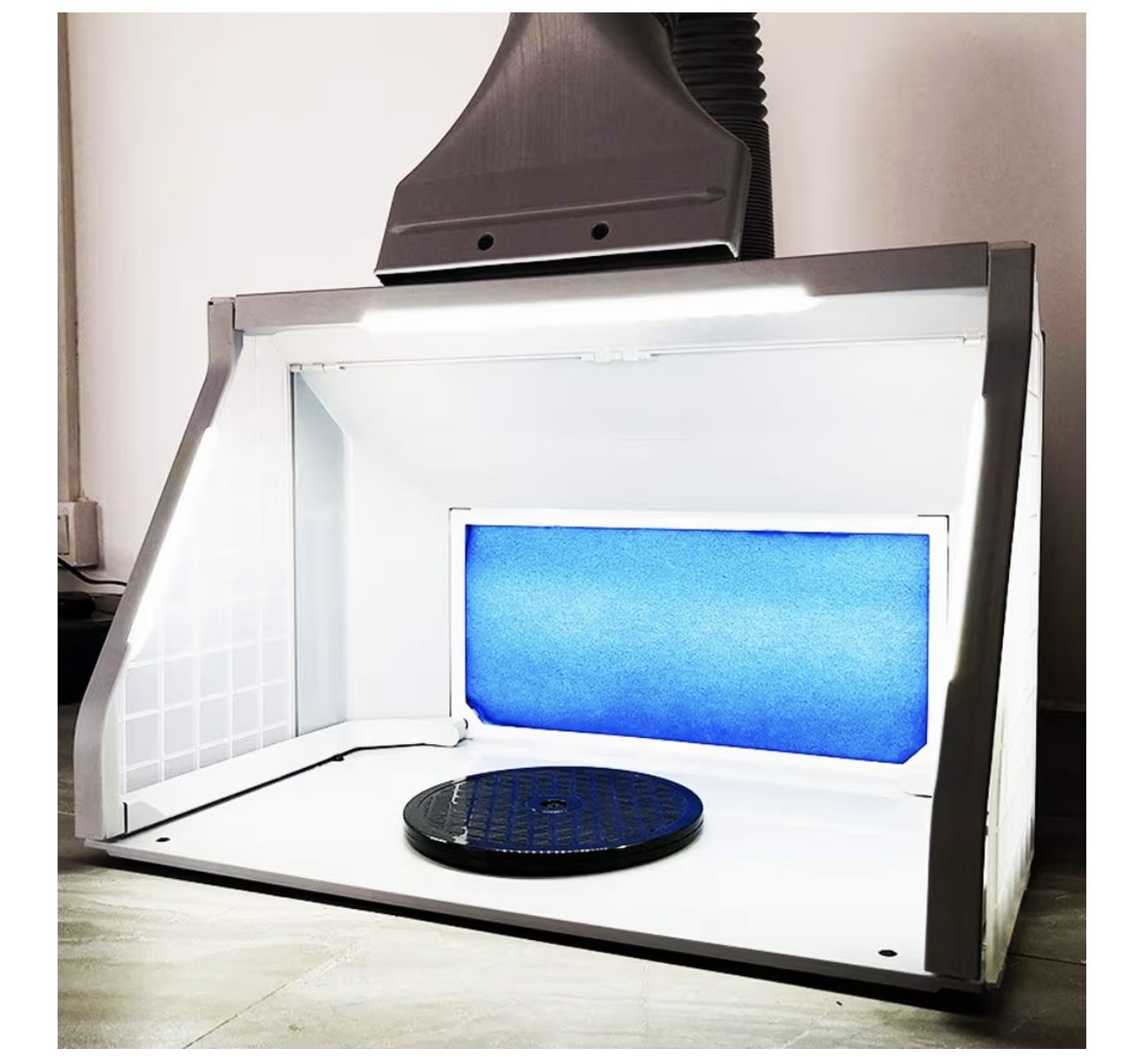 Professional Airbrush Spray Booth with 3 LED Light Turn Table