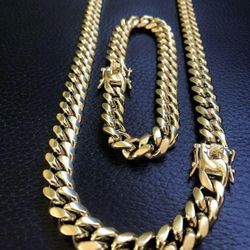 Gold Cuban link Necklace, FREE SHIPPING 