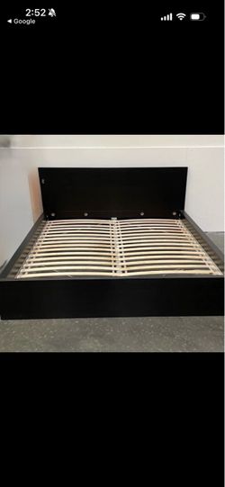 IKEA MALM King Size Bed Frame Black-Blown with New Luröy Slatted Base Very Good Condition