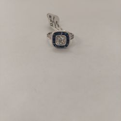 14kwg Sapphire Diamond Ladies Ring