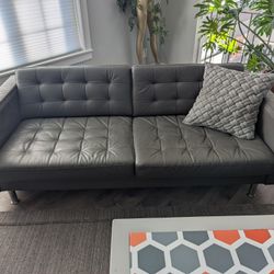 Ikea Gray Leather Couch
